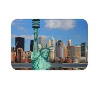 YYHHAOFA Tapis de salle de bain avec ourlet imprimé Statue de la Liberté à New York 40 x 60 cm - Tapis de salle de bain bien conçu, résistant à la décoloration et facile à nettoyer