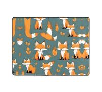 YYHHAOFA Yellow Fox Prints Tapis de sol antidérapant en peluche avec mousse à mémoire de forme, absorbant et résistant à la décoloration, 160 x 121,9 cm