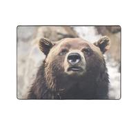 YYHWHJDE Bear in the Wild Prints Tapis antidérapant en peluche bien conçu, 203,2 x 147,3 cm, jeté ultra doux pour salon, chambre à coucher, tapis durable pour la maison et le bureau