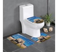 YYHWHJDE Big Ears Lot de 3 tapis de salle de bain en peluche pour un confort absorbant et une durabilité accrue Motif éléphant 61 x 40,6 cm