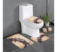 YYHWHJDE Crown Of Thorns Lot de 3 tapis de salle de bain en peluche pour un confort absorbant et une durabilité accrue 61 x 40,6 cm