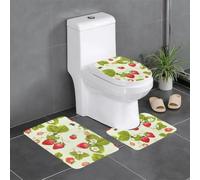 YYHWHJDE Lot de 3 tapis de salle de bain en flanelle pour un confort semblable au spa - Motif fraises - 61 x 40,6 cm
