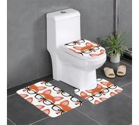 YYHWHJDE Lot de 3 tapis de salle de bain en peluche pour un confort absorbant et une durabilité accrue - Motif tête de renard - 61 x 40,6 cm