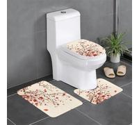 YYHWHJDE Lot de 3 tapis de salle de bain japonais à imprimé floral prune printanière, 61 x 40,6 cm, tapis de sol en flanelle bien conçus pour un confort semblable au spa