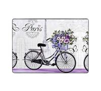 YYHWHJDE Love on the bike Prints Tapis en fausse fourrure 203,2 x 147,3 cm - Couvre-lit de sol ultra absorbant et confortable pour salon, chambre à coucher et plus encore