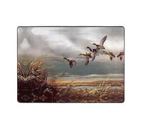 YYHWHJDE Tapis en fausse fourrure avec imprimé canards sauvages volants - 203,2 x 147,3 cm - Ultra absorbant et confortable pour salon, chambre à coucher et plus encore
