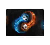 YYHWHJDE Tapis en fausse fourrure avec imprimé de football cool - 203,2 x 147,3 cm - Ultra absorbant et confortable - Pour salon, chambre à coucher et plus encore