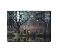 YYHWHJDE Tapis en fausse fourrure avec imprimé horreur d'Halloween 203,2 x 147,3 cm - Ultra absorbant et confortable pour salon, chambre à coucher et plus encore