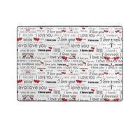 YYHWHJDE Tapis en fausse fourrure avec inscription « I Love You Words with Hearts » - 203,2 x 147,3 cm - Ultra absorbant et confortable pour salon, chambre à coucher et plus encore