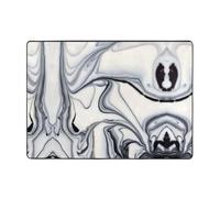 YYHWHJDE Tapis en fausse fourrure bien conçu avec peinture noire et blanche, 203,2 x 147,3 cm, jeté de sol ultra absorbant et confortable pour salon, chambre à coucher et plus encore