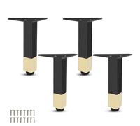 YYLMKMFC 4 pièces Ensemble de Pieds de Meubles Pieds de Remplacement en Alliage d'aluminium Pieds de Meubles réglables rallonges de Commode de canapé, for Meubles(Black+Gold,23cm)