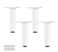 YYLMKMFC 4 pièces Ensemble de Pieds de Meubles Pieds de Remplacement en Alliage d'aluminium Pieds de Meubles réglables rallonges de Commode de canapé, for Meubles(White,15cm)