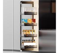 YYLMKMFC-AE 2-7 Niveaux Haute Armoire Support de Rangement Robuste extractible Organisateur Garde-Manger Panier avec Bandes de séparation for Cuisine Salle de Bain(160x485x4tier)