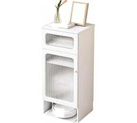 YYLMKMFC-AE Armoire de cachette sous Vide Robot en Bois, Table de Chevet latérale, Armoire de Rangement avec Portes et étagères(White)