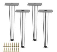 YYLMKMFC Meubles argentés 4 pièces Pieds de Remplacement cône Support Meubles Pied armoires en métal Jambes rallonges de Commode ， for Meubles(Vertical*4Pcs,40cm)