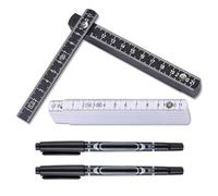 YYMT Lot de 2 règles pliantes 1 mètre, mètre pliable flexible en plastique avec double graduation pour menuisiers, maçons, chantiers, bricoleurs, ateliers et projets DIY - Noir/Blanc