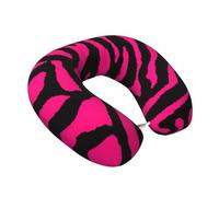 Yyoretp Oreiller de voyage en mousse à mémoire de forme avec imprimé léopard, motif zébré et tigre rose