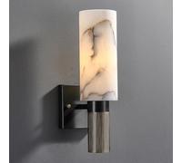YYQBYY Applique murale moderne minimaliste en marbre blanc noir or applique murale en laiton du milieu du siècle lampe murale de couloir linéaire longue vanité luminaire for salle de bain chambre salo