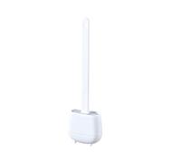 YYSTRAP Brosse De Toilette Brochette de Toilette en Silicone Murale Murale WC Gap Brosse avec Titulaire tête Plate Poils Doux brosses de Nettoyage avec Outil de Salle de Bain de Base Brosse WC(White)