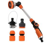 YYSWSAKY Pistolet d'Arrosage 48cm, Pulvérisateur de Jardin, avec Raccord 1/2'' & 2 Adaptateurs Robinet & 8 Modèles Réglables & Pivotante 180°, Lavage de Voiture, Nettoyage, Arrosage du Jardin