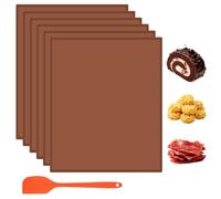 YYTECH 6 Pièces Moule Genoise Rebords 31 x 26 cm Tapis de Cuisson Silicone Tapis à Gâteau Roulé Suisse Plaque a Génoise Plaque de Gâteau Antiadhésif pour Biscuits Pizza Pain Mousse
