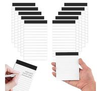 YYUEZHI 10 Pièces Petit Bloc Notes A7, Mini Carnet De Notes De Poche, Bloc Notes De Poche, Blanche et Ligné, 30 feuilles par bloc, pour bureau, école,quotidienne, 12.6 x 7.5 cm