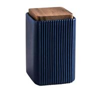 YYW Bocal carré en céramique pour aliments, avec couvercle hermétique, excellent contenant pour grains de café, thé, épices ou snacks (bleu, grand)