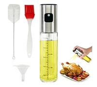Yyyuluo 100ml Huile d'olive Vaporisateur Vinaigrette Distributeur de Spray Portable Transparent Bouteille en Verre Cuisine Gadget avec Brosse pour Salade Cuisson BBQ Friteuse à Air Rôtir Griller