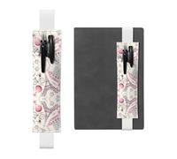 YzgWjBhd Porte-stylo réglable avec bande élastique pour carnet de notes - Motif Tour Eiffel de Paris - Fleur - Pour carnet de notes, journal, stylo imprimé - Pinces à crayons pour cadeau