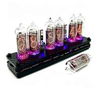 YZHYYDS Horloge à Tubes Nixie IN-14, Horloge Numérique LED de Bureau | Avec Rétroéclairage RVB, Fonction de Mémorisation Après Extinction et Télécommande ; Idéal pour Offrir Ou Décorer