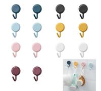 YZIRVNZ 14 Pièces Crochet Adhésif Mural, Colorés Crochets Muraux Sans Percer pour Salle de Bain et Cuisine, Petit Crochet Autocollant pour Serviette, Peignoir, Clés, Lot de 14 en 7 Couleurs