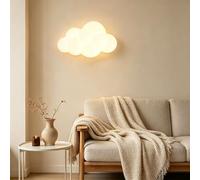 YZSJ Applique Murale LED En Nuage 3D Mignonne Blanc Crème Variateur De Température Couleur Lampe Chevet Décorative Pour Chambre D'enfant Adaptée Pour Chambre À Coucher Salon Couloir Et Plafond(petit)