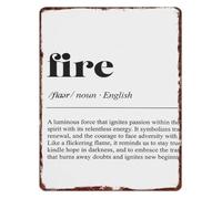 YZWRWRMKTB Dictionary Style Fire Definition Vintage Tin Sign 12x8 Inch | Rustic typography plaque for man cave game room den bar study library