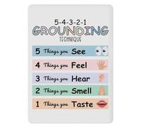 YZWRWRMKTB Office Decor Metal Sign Grounding Technique 5 4 3 2 1 Exercise for Mental Wellness Calming Anxiety Wall-Art Aluminum 8 X 12 inch