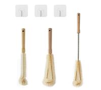 Yzwuyou 3 Pièces Goupillon Bouteille en Verre Brosse Bouteille Efficace la Tête est Penchée à 90 Degrés Matériau en Nylon d'acier Inoxydable pour Toutes Les Bouteilles