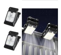 YZYOE 2 Pack LED Outdoor Solar Mini Clip Lights, éclairage portable avec capteur de mouvement, lumière décorative étanche solaire alimentée par la cour, lampe chemin de 3 modes.