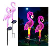 YZYOE 2 paquets de LED solaire alimenté lampes flamingo, belle lampe de décoration cour extérieure, sans fil crépuscule à l'aube imperméable jardin route lumières paysage.