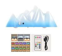 YZYOE Lampe murale de capteur d'iceberg LED rechargeable avec télécommande, lumière chaude intérieure multifonctionnelle et lampe de nuit montagne neige colorée décoration bord nuit.