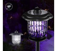 YZYOE LED lampe de moustiquaire solaire extérieure, éclairage de cour combinaison blanche et ultraviolette rechargeable Lampe répulsive moustiques, moustique jardin et lumière tue d'insectes.