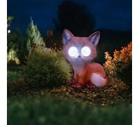 YZYOE LED solaire petit renard lumière, lampe de décoration de l'atmosphère extérieure, mignon résine animaux renard jardin lumières de paysage.
