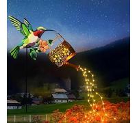 YZYOE Lumière bouilloire d'eau d'oiseau alimentée par le soleil, Jardin décoratif fer art mignon bouilloire d'eau d'oiseau lampe chaude,Lumière LED sans fil au crépuscule à l'aube imperméable.