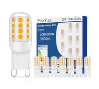 YzzYzz G9 LED Lampe Ampoules, LED G9 3W Équivalent 35W Lampe Halogène, Blanc Chaud 2700K 360LM Protection des Yeux Lumineux, non Dimmable, Adapté Pour les Lustres Ampoules à Économie d'Énergie, 8PCS