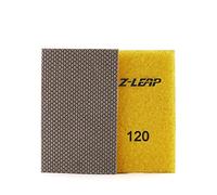 Z-LEAP Feuille de papier diamant galvanisé, mini taille, crochet et boucle arrière en nylon pour polissage à la main, verre, porcelaine, céramique, grain 120