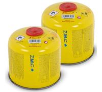 Z.M.C Lot de 2 cartouches de gaz butane propane 300 g 600 ml Valve à vis | Filetage européen de 7/16" - Fermeture automatique sûre - Durée de combustion : 3 à 7 h - Résistant au froid