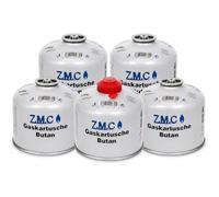 Z.M.C Lot de 5 cartouches de gaz 230 g avec valve à vis EN417 pour réchaud | Filetage européen 7/16" - Mélange butane-propane - Capacité : 485 ml - Valve de sécurité - Résistant à l'hiver