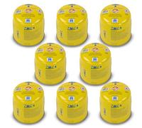 Z.M.C Lot de 8 cartouches de gaz butane 190 g Type C200 pour brûleur à gaz | EN417 et UN2037 - Soupape de sécurité cachée - Diamètre : 8,9 cm - Compatible avec les appareils de perforation