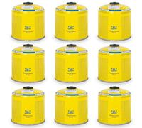 Z.M.C Lot de 9 cartouches de gaz 500 g, gaz propane/butane 990 ml, cartouche de gaz EN417, filetage européen, raccord à vis pour désherbeur, boîte de gaz sous pression universelle avec valve à vis