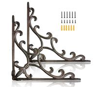 Z metnal Lot de 2 supports d'étagère en fonte victorienne de 25,4 cm, supports d'angle en fer forgé, décoration murale, support d'étagère moderne pour étagères flottantes à faire soi-même