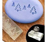 Z0062DS Tampon à savon transparent avec poignée Motif Noël | Empreintes organiques naturelles, chapitre de fabrication de savon, motif de Noël, fournitures de fabrication de savon