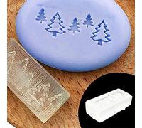 Z0062DS Tampon à savon transparent sans poignée Thème Noël | Empreintes organiques naturelles, chapitre de fabrication de savon, motif de Noël, fournitures de fabrication de savon